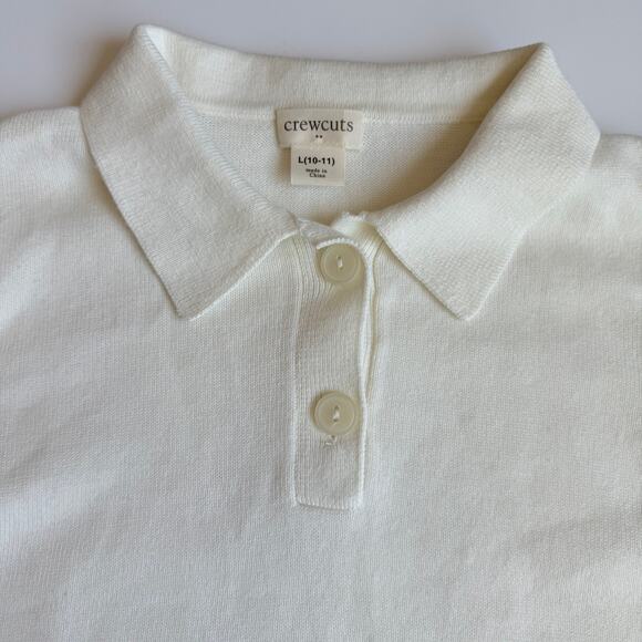 Crewcuts Boys Ivory Cotton Sweater Polo Large 10/11 - Picture 4 of 7